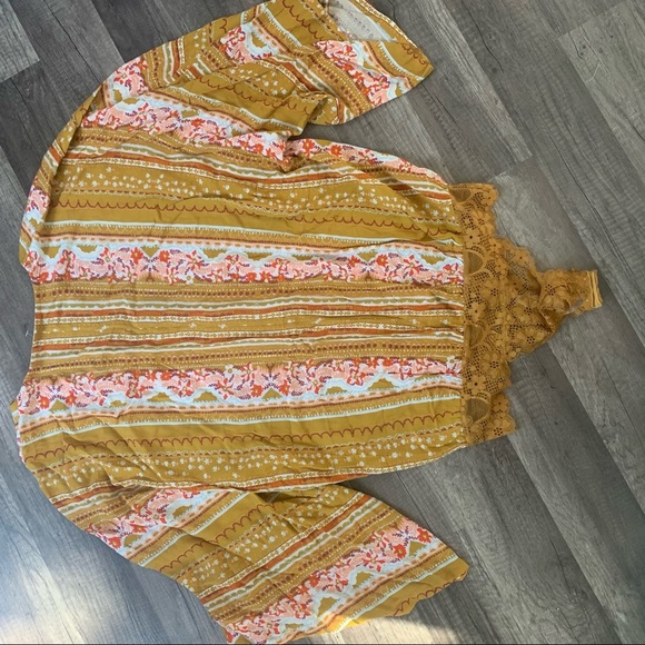 Free People NWT Gold Combo Bodysuit Size S - Picture 10 of 10